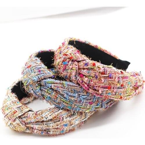 Fashion Women Knotted Hand Made Headbands Fabric Engagement Hairbands For Girls Female Hair Hoop Hair Accessories Headwear Cute