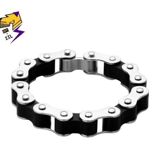 Punk/Rock Biker Mens Bracelet Stainless Steel Link Chain Bracelet Motorcycle Bike Bicycle Chains Bracelets Black Bangles Jewelry