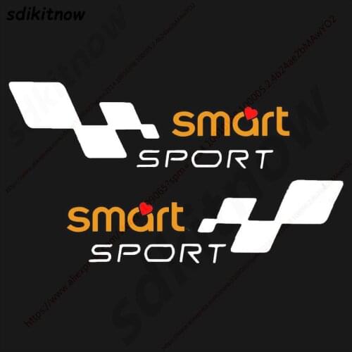 New 2pcs Car Body Windows Sports Racing PVC Sticker Decal Styling For Smart FORTWO FORSPEED FORFOUR ROADSTER FORSTARS Forvis