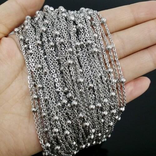 Wholesale Sale Top Selling Silver Color 316L Stainless Steel Statement Necklace Chain Jewelry Chains 5/10meters
