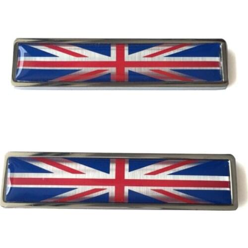 Pair Stainless Metal Union Jack Flag of UK Sticker Emblem For Mini Cooper Range Rover