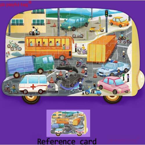 PB Playful bag Childrens interesting scene illustration puzzle early education wooden toys exquisite Christmas gifts UG06