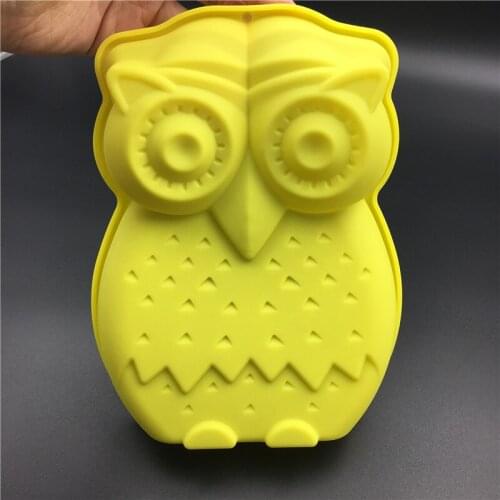 PEIPINGKE Big Single Owl Shaped Silicone Cake Mold Handmake DIY Bread Mould Silicone Moulds For Cake Decorations