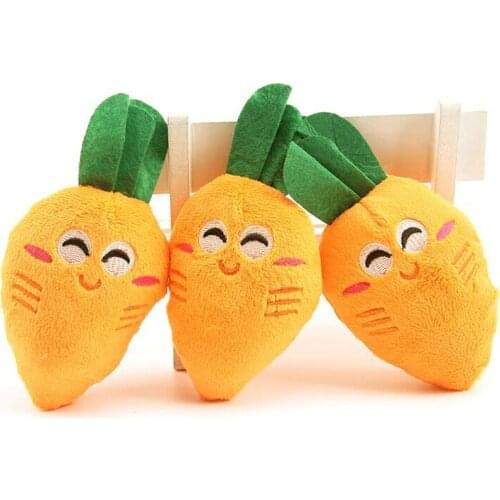 Popular Pet Dog Plush Toys Carrot Style Dog Toys Pet Puppy Chew Squeaker Sound Pet Toys Cute Yellow Radish