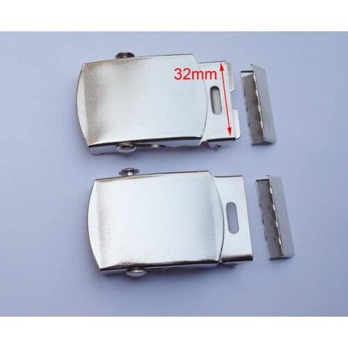 DIY buckle plating silver with end tip,32mm canvas belt sewing buckle bags apparel hardware accessories including tail clip