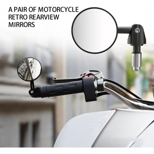 Adjustable Motorcycle Rearview Handlebar Plane Convex Mirror Motorbike Bicycle Handle Bar Side Back Rear View Mirrors Angle
