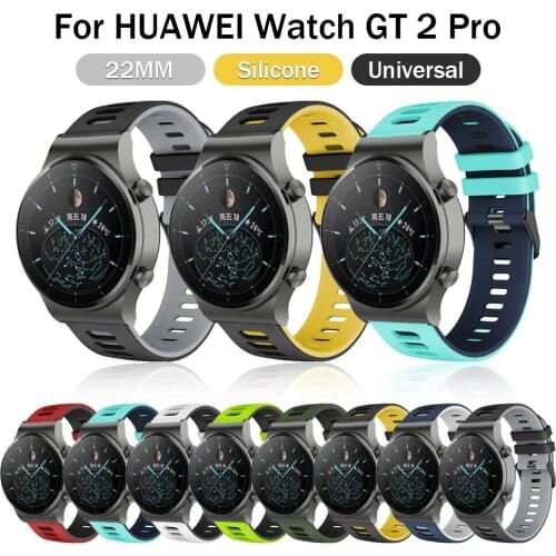 Two-color Silicone Band For Huawei Watch Gt 2 Pro Sport Rubber Original Watchband For Huawei Gt2 Pro Wristband Replace Bracelet