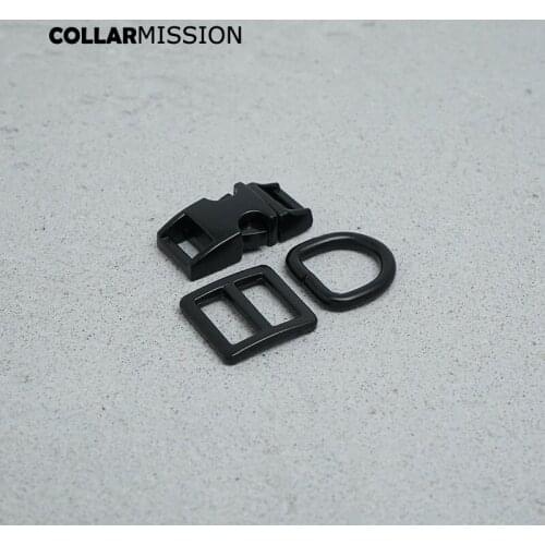 Retailing(metal buckle+Tri-Glid+D ring/set)15mm metal plated buckle for bag webbing DIY dog collar accessories 8 colours