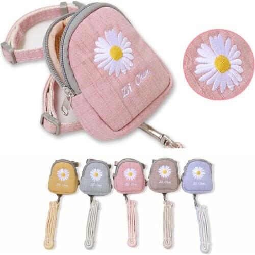 Small Dogs Harness And Leash Set With Snack Bag Adjustable Puppy Pet Cat Harness Vest For Small Dogs Chihuahua Daisy Accessories