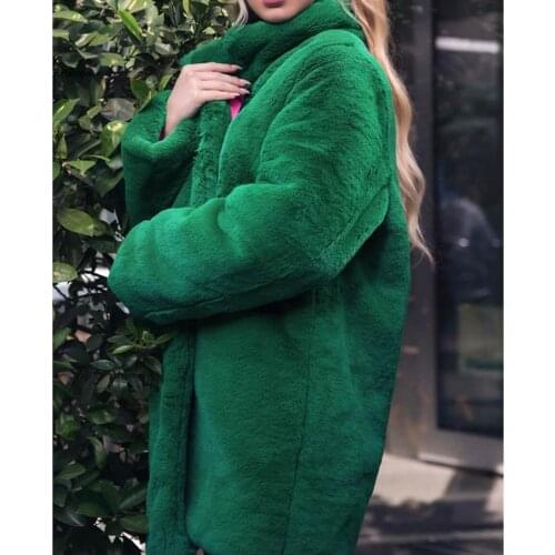 Faux Fur Natural Mink Fur Coat Womens Winter Jacket New Fashion Overcoat Female High Quality Long Solid Warm Thick
