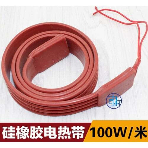 Silicone Rubber Ribbon Heater Pipeline Cylinder Heater Band Waterproof Oil Drum Heating Tape Silica Gel Heat Tracing Tape 1-10 M