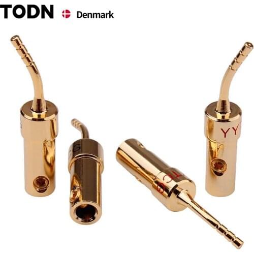 TODN 4PCS/lot 2MM Speaker Terminals Wire Pin Plug Screw Lock Cable Wire Adapter With Rubber Covers Set Banana Plugs Connectors