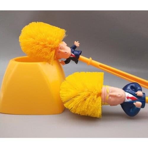 Trump Shaped Toilet Brush New Durable Plastic Household Bathroom WC Cleaning Borstel Toilet Cleaner Brushes Clean Tools