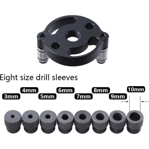 L9BE Vertical Hole Punch Locator 3-10mm Jig Hardware Adjustable Drilling Template Guide Self Centering Joinery Woodworking