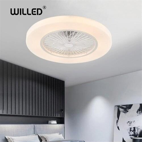 Wi-fi APP Smart led ceiling fan lamp with light remote control living room bedroom decor lighting dimming good sleep 110V 220V