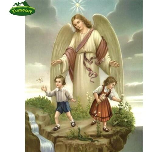 Yumeart 5D DIY Diamond Painting Cross Stitch Religion Jesus Square Diamond Mosaic Home Decor Arts Full Diamond Embroidery Angels