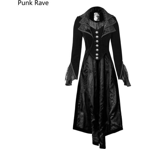 New Punk Rave Fashion Black gothic jacket Rock cosplay Kera Steampunk women Coat y658