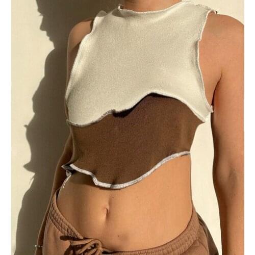 Y2k Crop Tops Emo New Womens Slimming Solid Color Sleeveless Navel-baring Temperament Commuter Woman T-shirt Harajuku Alt Tops