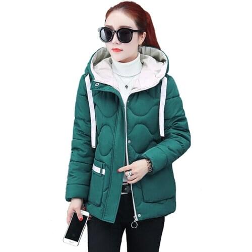 Winter Jacket Female 5 Colors Available Women Autumn Hooded Solid Cotton Padded Thick Female Cold Coat Short Casual Women parkas
