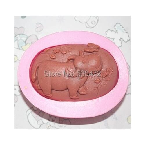1 pcs C245 cattle and butterfly clay pottery mould silicone cake mold soap Mold FM