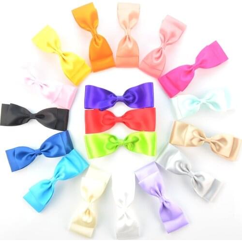 100 pcs/lot , 4.7" Double Layer Satin Hair Bows for Garment Hair Accessories