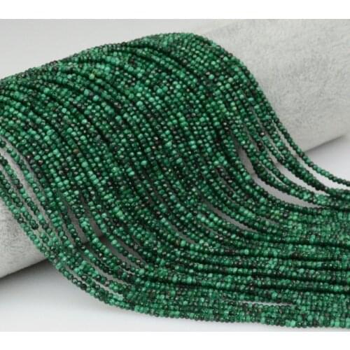 2pcs Natural Malachite Small Faceted Rondelle Beads 2mmx1.5mm / 3x2mm / 4x2.5mm
