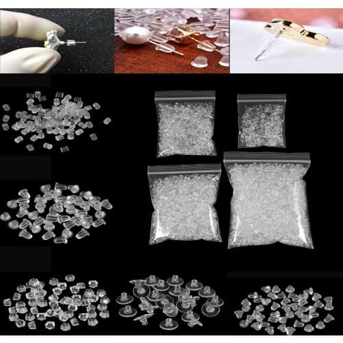 200-2000pcs Round Soft Rubber Ear Plug Silicone Earrings Back Stoppers For Stud Earrings DIY Jewelry Findings Accessories Making