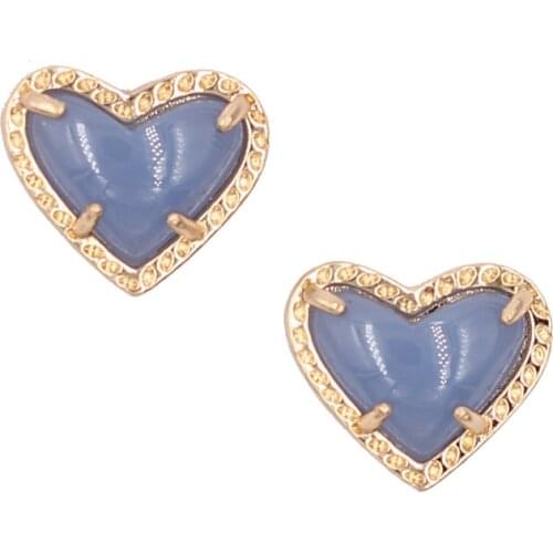 2021 New Valentines Gift Candy Color Claw Small Heart Shaped 3D Resin Stud Earring for Girl Women
