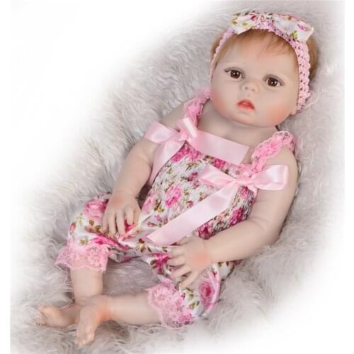 23 Inch Bebes Reborn menina Doll Full Silicone Vinyl reborn baby dolls Realistic Princess Baby Toy Doll For Childrens Day Gifts