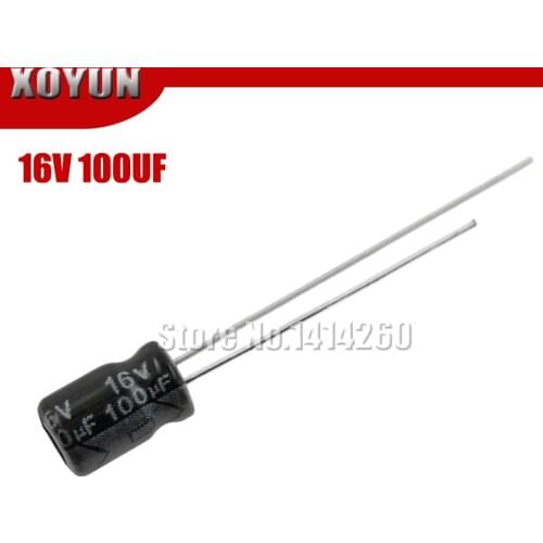 50PCS Higt quality 16V100UF 5*7mm 100UF 16V 5*7 Electrolytic capacitor