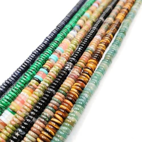 Natural Stone Beads Oblate Shape Spacer Spacer Beads Crystal Transparent Fashion Necklace Bracelet Earrings Jewelry Accessories