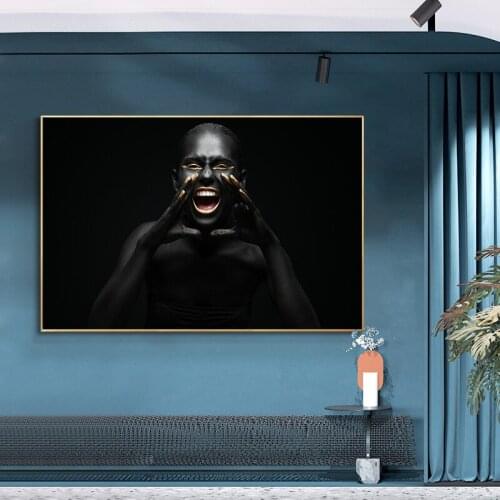 Black African Sexy Girl Nude Women Oil Painting on Canvas Art Cuadros Posters and Prints Wall Art Picture for Living Room Decor