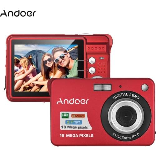 Andoer 18M HD Digital Camera 720P Video Camcorder 8X Digital Zoom Anti-shake 2.7inch LCD Video Camera with Rechargeable Battery