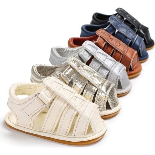 Baby Summer Sandals for 0-18 Months Boy Girl Slippers Toddler Kids Nursery School First Walkers PU Leather Shoes