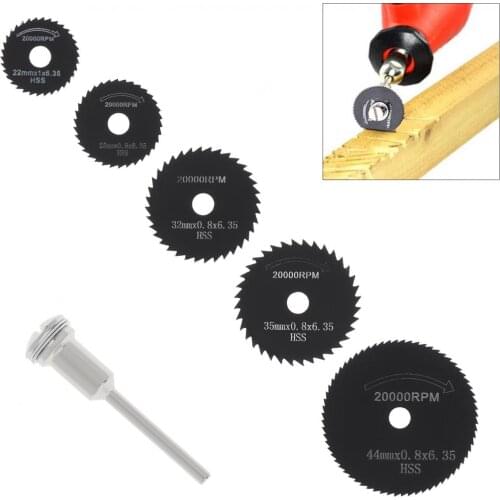 6pcs/set Circular Saw Blade Rotary Tool Metal Cutter Power Tool Kit Wood Cutting Discs Drill Mandrel New