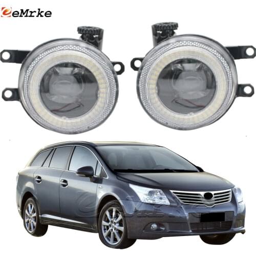 2in1 LED Angel Eye Daytime Running Lights DRL + Cut-Line Lens Fog Lights for Toyota Avensis /Avensis Tourer T27 T270 2009-2011