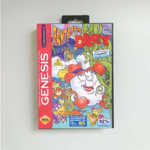 Fantastic Dizzy - USA Cover With Retail Box 16 Bit MD Game Card for Sega Megadrive Genesis Video Game Console