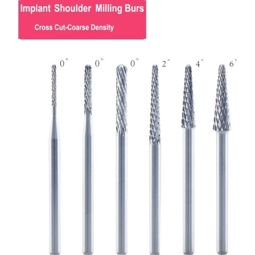 1PC Dental Lab Tungsten Carbide Milling Instrument Burs Cross Cut Coarse Density Grinding For Refining Lab Implant Shoulder