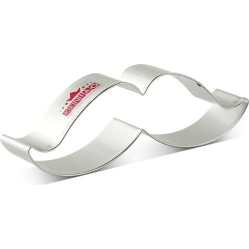 KENIAO Moustache Cookie Cutter for Fathers day - 13.4 x 3.7 cm - Biscuit / Fondant / Pastry / Bread Cutter - Stainless Steel