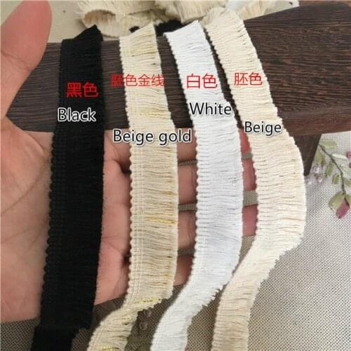 10Yard/Lot Handmade DIY 6 Colors Cotton lace trim 2cm lace tassel fringe accessories beige clothing curtain table decorative