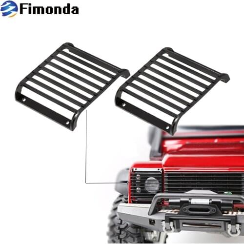 2Pcs TRX4 Metal Front Lamp Guards Headlight Cover Guard Grille for 1/10 RC Crawler Car Traxxas TRX-4 Upgrade Parts