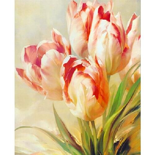 NEW DIY Diamond Painting Needlework Novelty Square Full Diamond Embroidery Pattern Flower Tulip Set For Painting Square Drill