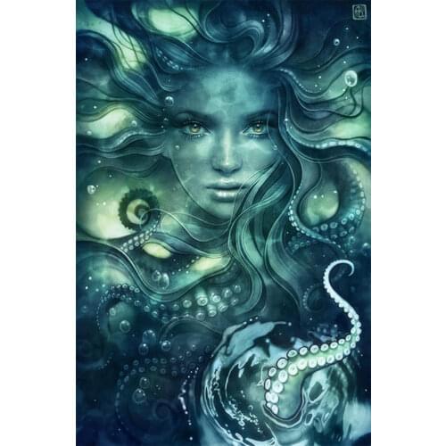 Sea Witch Cross Stitch Kits Oil Painting Needlework Sewing Kit Embroidery Crafts 14ct Unprinted DIY Arts Handmade Home Decor
