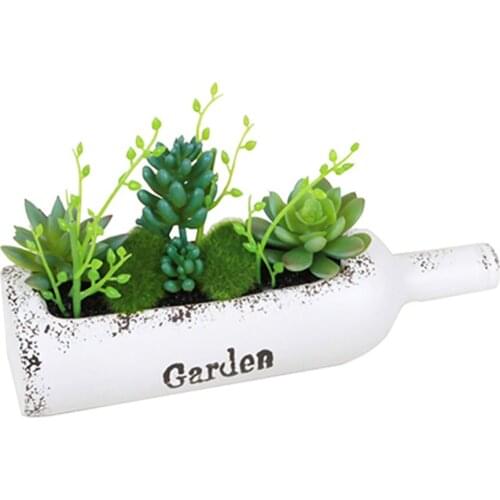 Nordic Style Home Decor Ceramic Succulent Vase Artificial Plants Bonsai Ornaments For Garden Party Wine Bottle Flower Potted