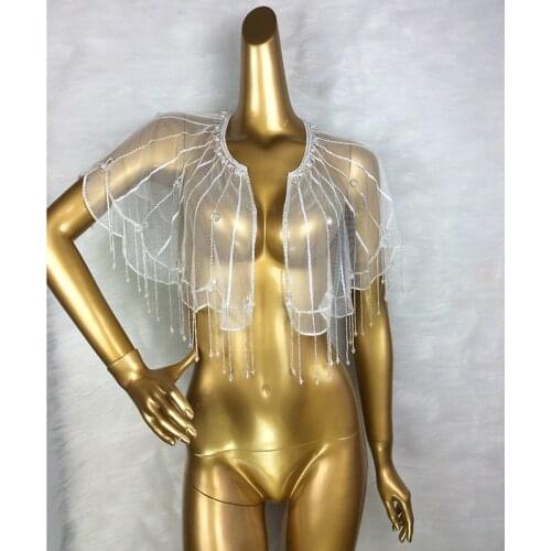 New Hot Womens Lady Fashion Handmade Beaded Silk Tassels Striped Shawl Cover Up See-Through fringe Wraps Scarf Free Shipping