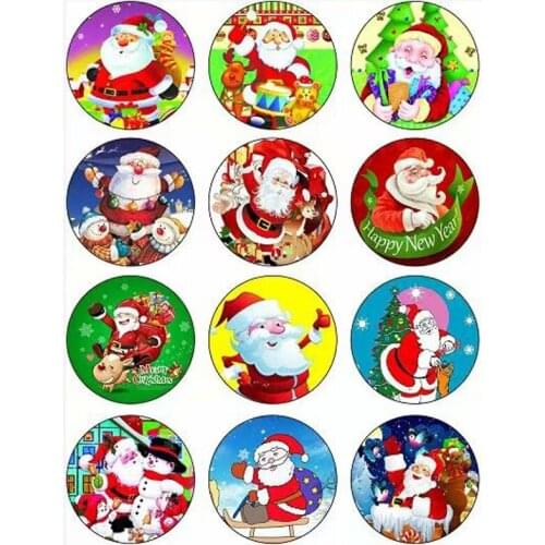 50PCS Charm Merry Christmas Santa Claus Snap Button Charms Time Gem Jewelry For 18MM DIY Button Snap Bracelet Necklace