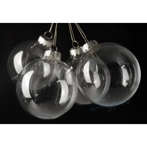 #Easter Glass Round Ball# EMS Free Shipping, 3" DIY Ornament Balls 80mm Silver Tops, Holiday Decorations, 80pcs/lot