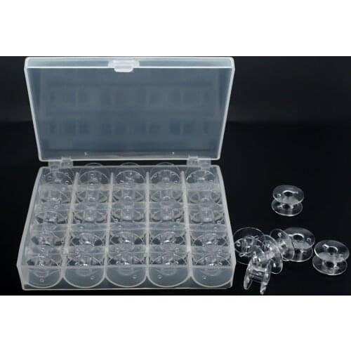 Plastic Transparent Sewing Machine Bobbins Spools Thread Shuttle Core Holder Box Case for Sewing Tools Accessories