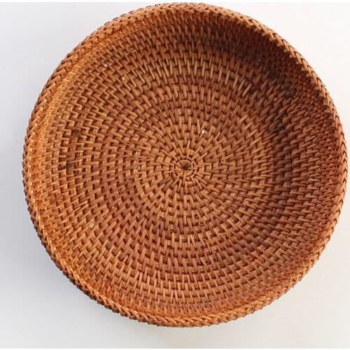MagiDeal Natural Wood Woven Decoration Storage Basket Fruits Vegetables food Gathering Garden Home Organization 18x4.5cm