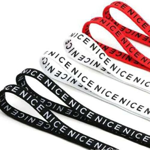 1 Pair Letter Printed Flat Shoelaces Fashion Casual Sports Outdoor Canvas Sneakers Shoelaces Women Mens Shoe Strings